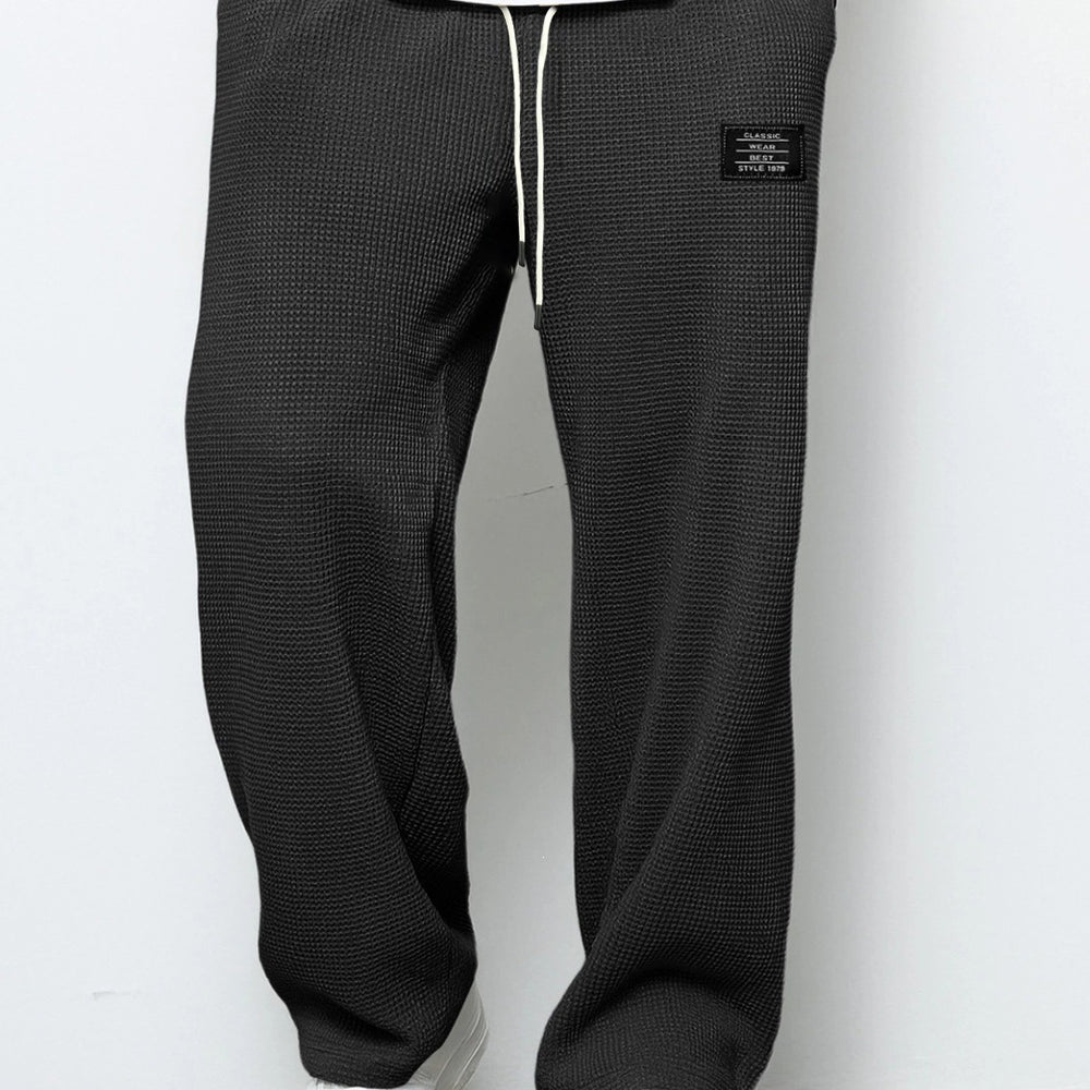 Herren Locker sitzende Waffelstrick-Jogginghose mit Tunnelzug & Eingrifftaschen Shop Nory