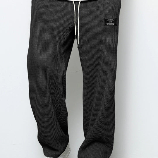 Herren Locker sitzende Waffelstrick-Jogginghose mit Tunnelzug & Eingrifftaschen Shop Nory