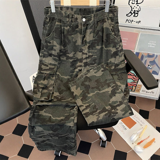 Damen Modische Cargo-Hose mit Camouflage-Muster Shop Nory