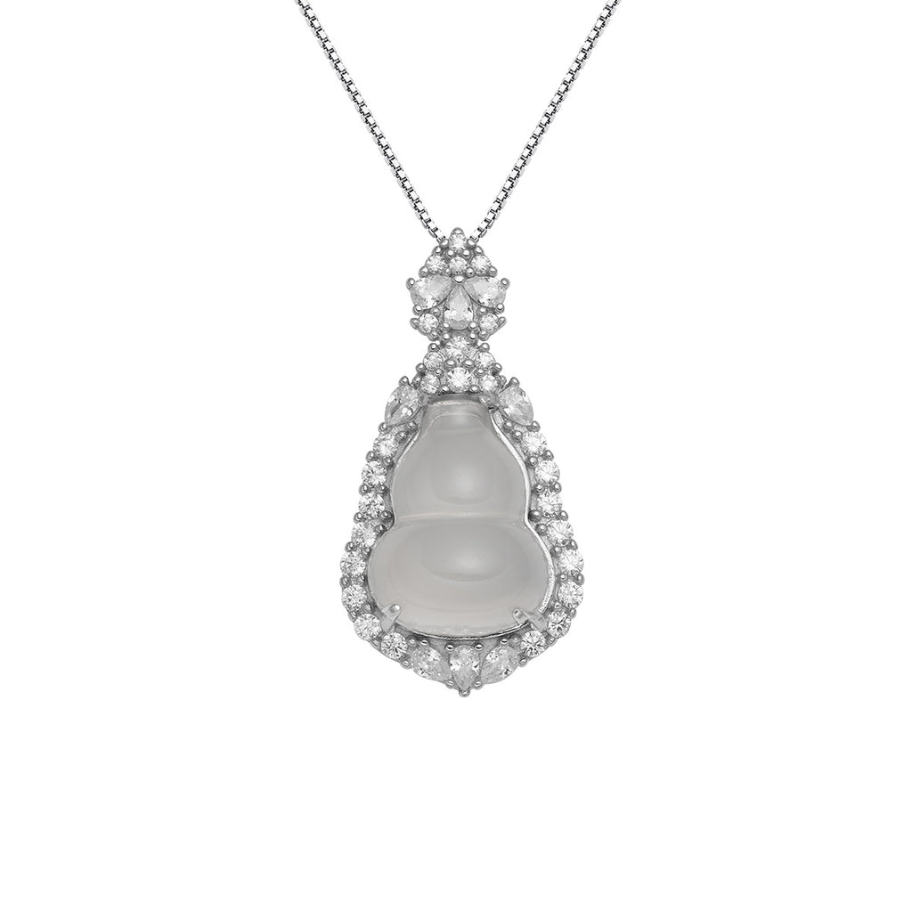 Damen Anhänger-Halskette mit kunstvollem Buddha-Motiv und funkelnden Zirkonia Shop Nory