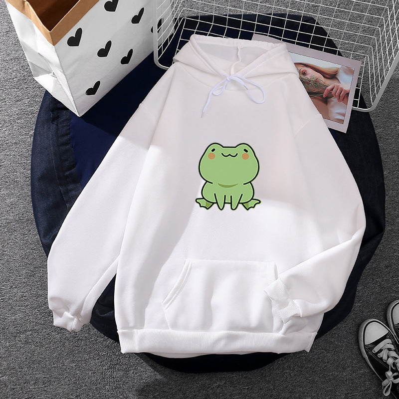 Damen nan Kapuzenpullover mit Mond‑und‑Wal-Illustration, Oversize-Schnitt und Kängurutasche Shop Nory