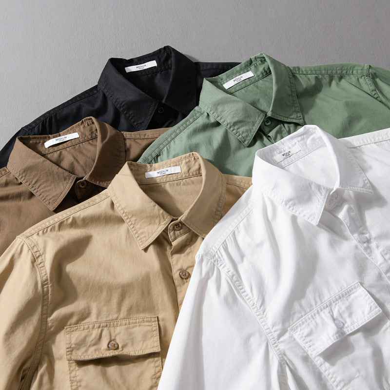 Herren Pflegeleichtes Baumwoll-Utility-Overshirt mit Doppel‑Brusttaschen und entspanntem Saum Shop Nory