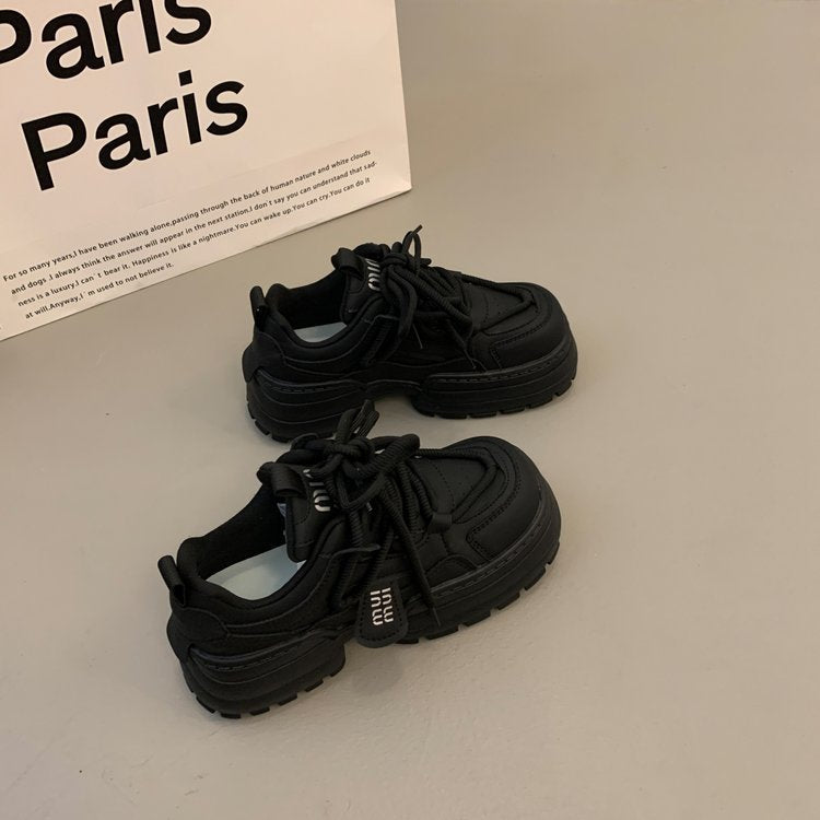 Damen modische Chunky Sneakers mit hoher Plattform und raffinierter Schnürung Shopnory