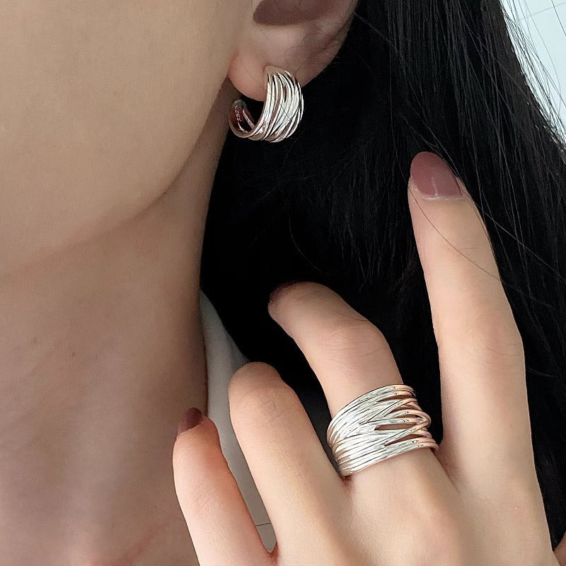 Damen Designring mit kunstvollem, geschwungenem Muster Shop Nory