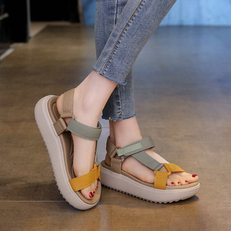 Damen Komfortable Sandalen mit verstellbaren Riemen und dämpfendem Fußbett Shopnory