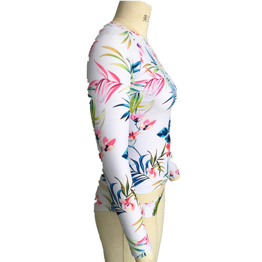 Damen Longsleeve Badeset mit floralen Mustern und UV-Schutz