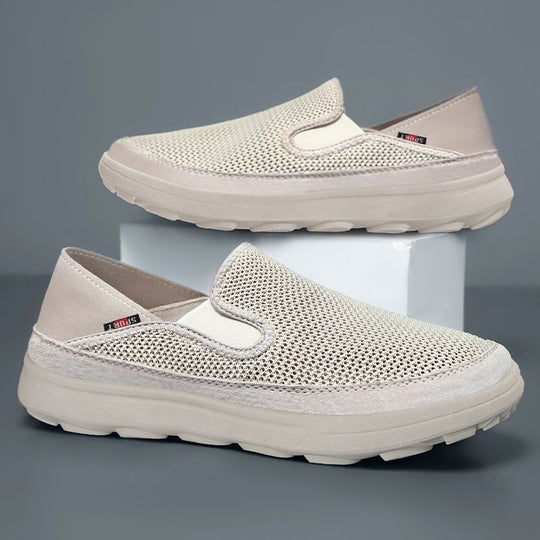 Herren nan atmungsaktiver Mesh-Slip-On mit Velourslederbesatz, elastischem Einstieg und griffiger Outdoor-Profilsohle Shop Nory