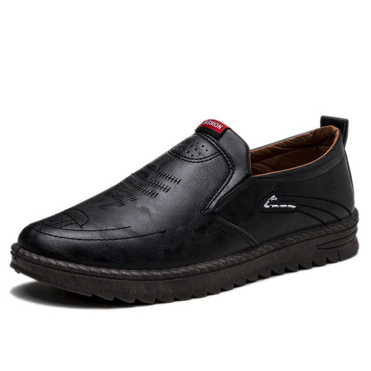 Herren Slip-On Freizeitschuhe aus Leder mit rutschfester Sohle