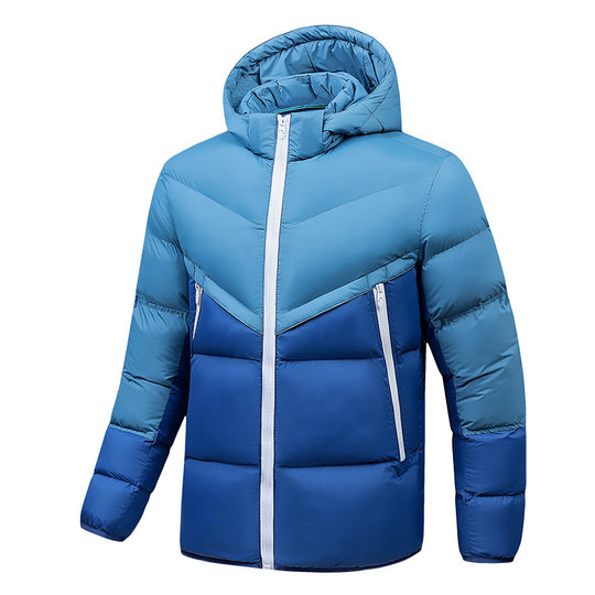 Herren Leichte Daunenoptik-Steppjacke mit Kapuze, winddichter Thermoisolierung und vertikalen Reißverschlusstaschen Shop Nory