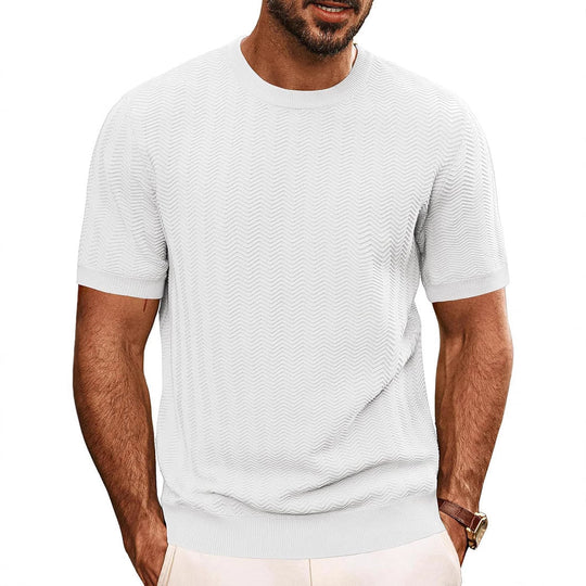 Herren strukturiertes Rundhals T-Shirt ShopNory