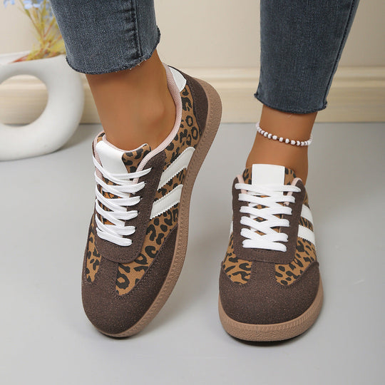 Damen Sneakers mit Leo-Muster und Komfortsohle Shopnory