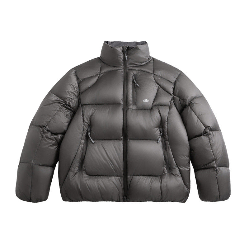 Unisex Kurz geschnittene gesteppte Daunenoptik-Jacke mit Stehkragen und Reißverschlusstaschen Shop Nory