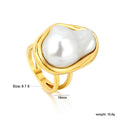 Damen Ring mit einzigartigem Perlendesign und goldplattierter Oberfläche Shop Nory