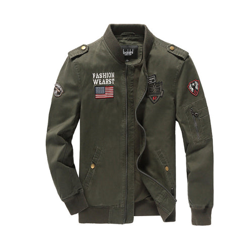 Herren Field-Bomberjacke im Pilotenstil mit Patch-Applikationen und Ärmeltasche Shop Nory