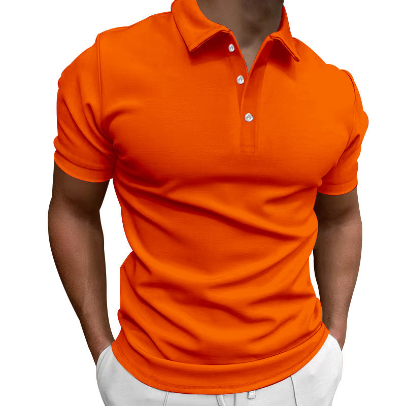 Herren nan schlank geschnittenes Stretch-Poloshirt mit Kentkragen und elastischem Saum Shopnory