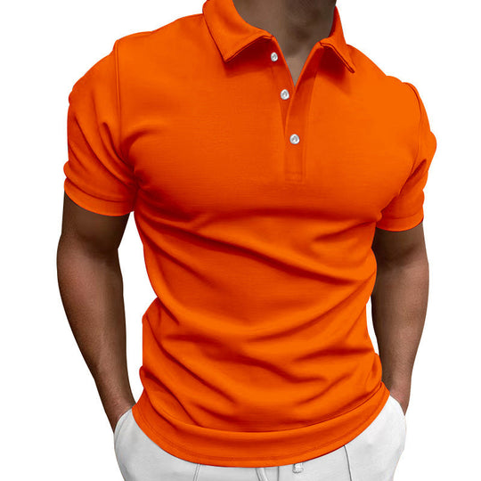Herren nan schlank geschnittenes Stretch-Poloshirt mit Kentkragen und elastischem Saum Shopnory