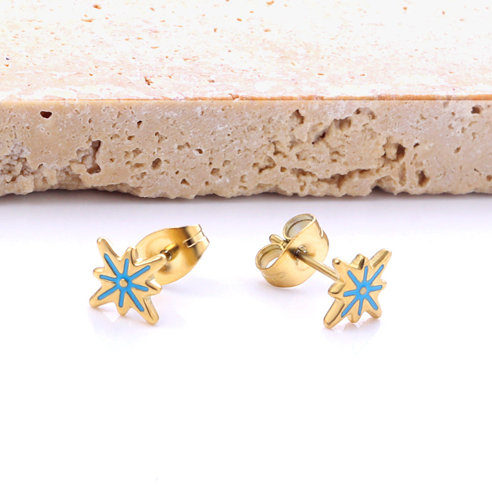 Damen Ohrringe mit kunstvollem Blattdesign aus Edelstahl und goldplattierter Oberfläche Shop Nory