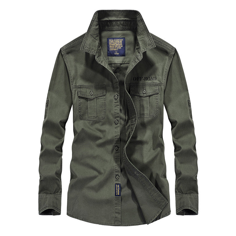 Herren Field-Hemdjacke mit Brusttaschen und Offroad-Print Shop Nory