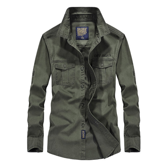 Herren Field-Hemdjacke mit Brusttaschen und Offroad-Print Shop Nory