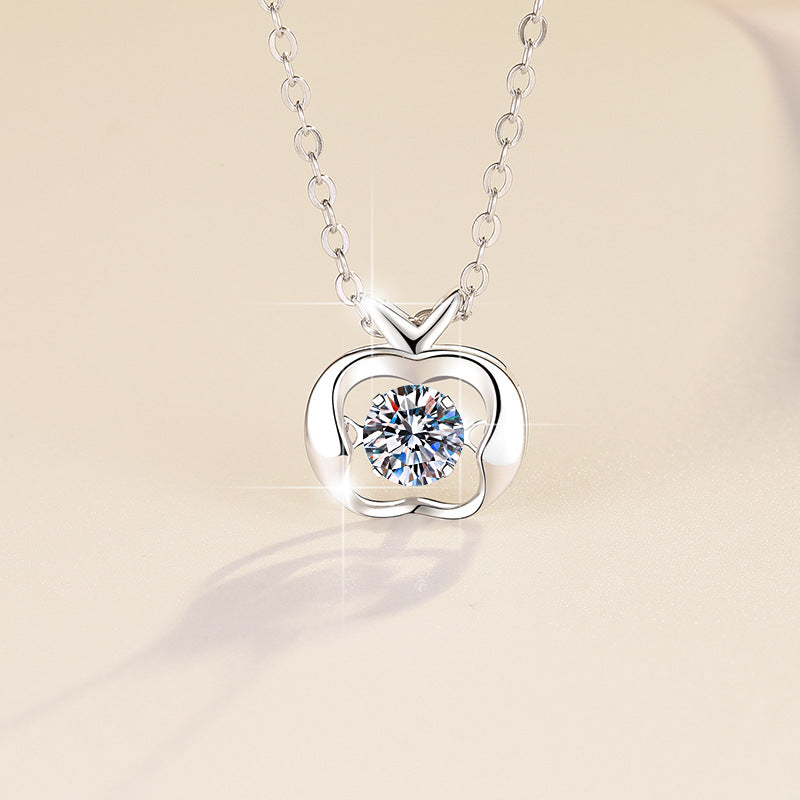Damen Halskette mit herzförmigem Anhänger und funkelndem Zirkon Shop Nory