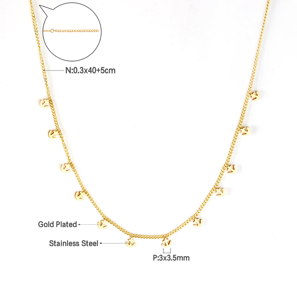 Damen elegante Goldplattierte Halskette mit geometrischen Anhängern Shop Nory