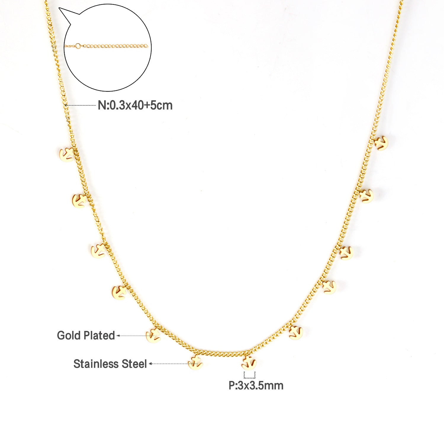 Damen elegante Goldplattierte Halskette mit geometrischen Anhängern Shop Nory