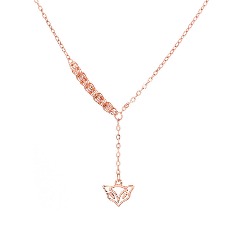 Damen Halskette mit filigranem Fuchsanhänger und modernem Design Shop Nory