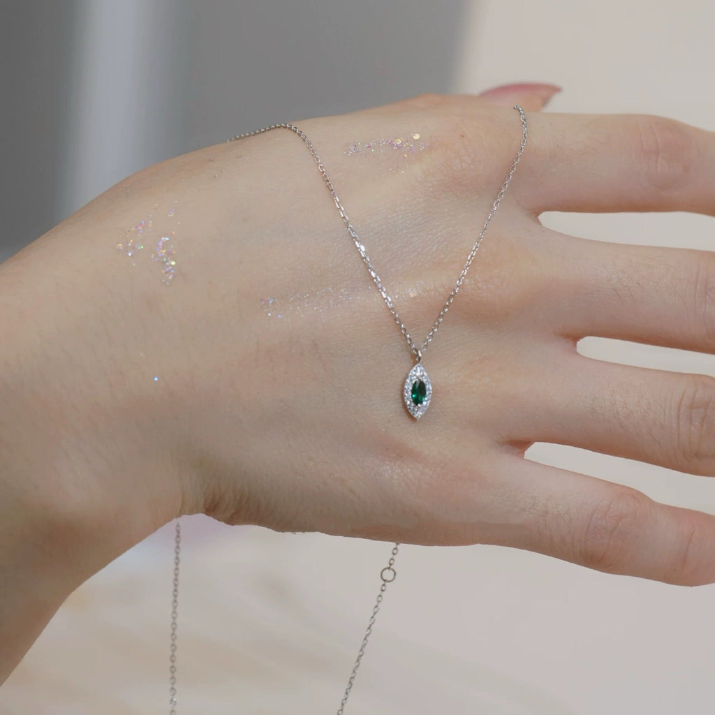 925 Sterling Silber Zirkon Kabelkette Einlage Geometrische Anhänger Halskette | Shop Nory