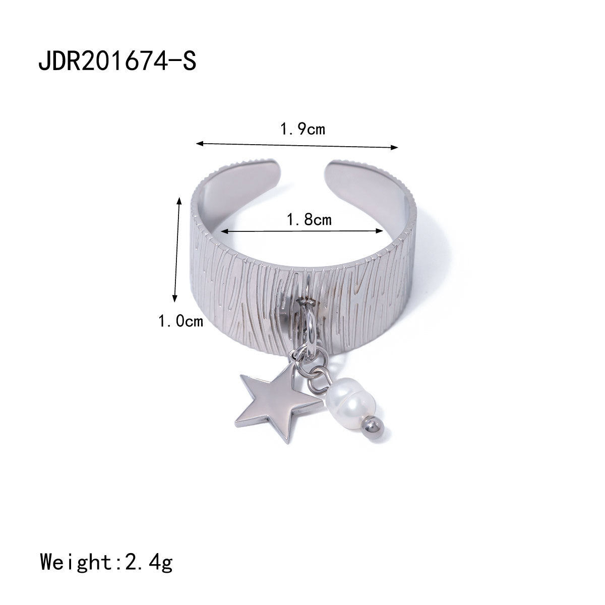 Damen Offenes Armband mit kreativem Muster und elegantem Perlenanhänger Shop Nory