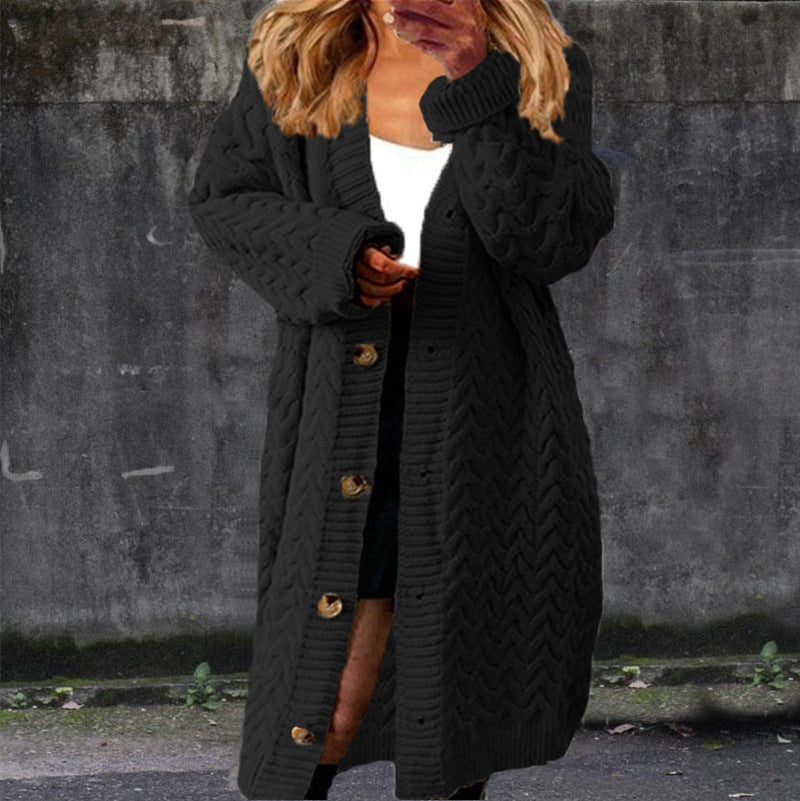 Damen Grobstrick-Cardigan mit eleganten Knopfdetails und strukturiertem Design