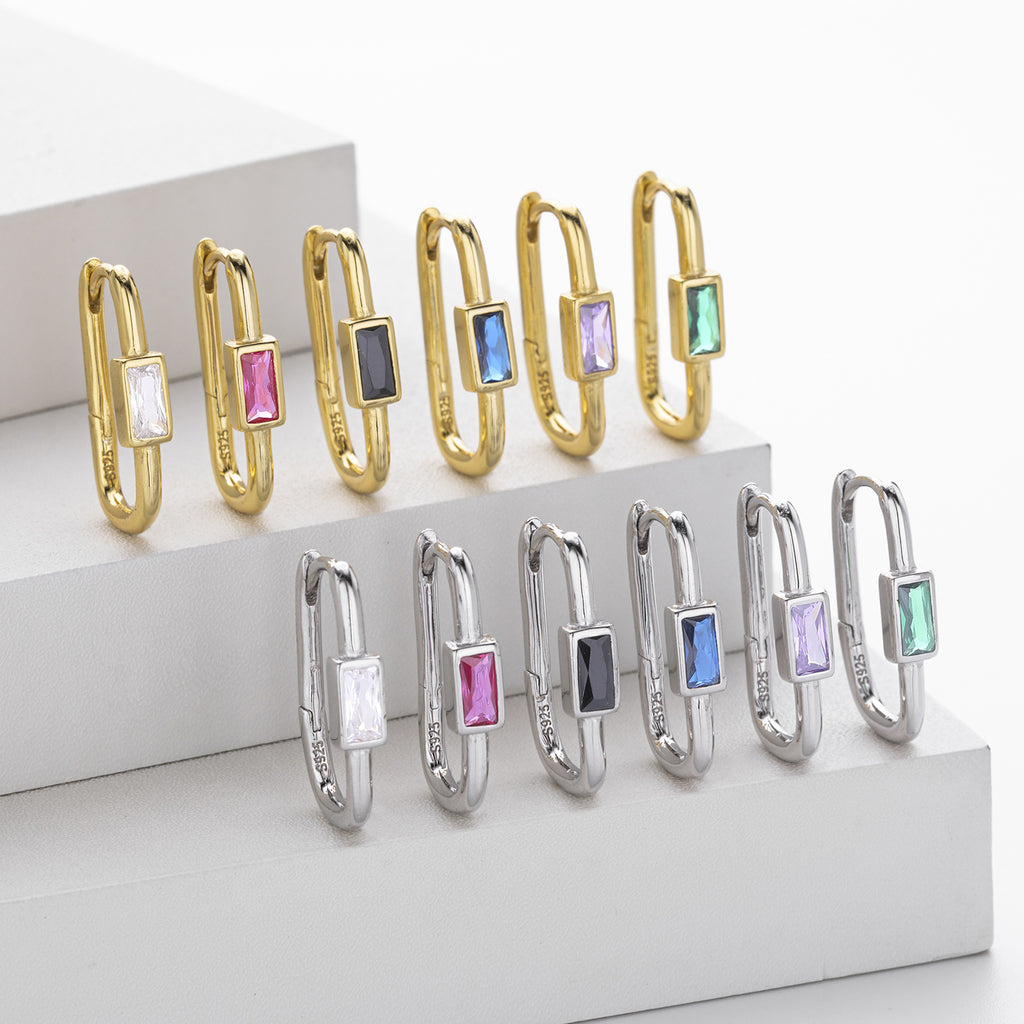 Damen Ohrstecker mit luxuriösem 5A Zirkon aus 925 Sterling Silber Shop Nory