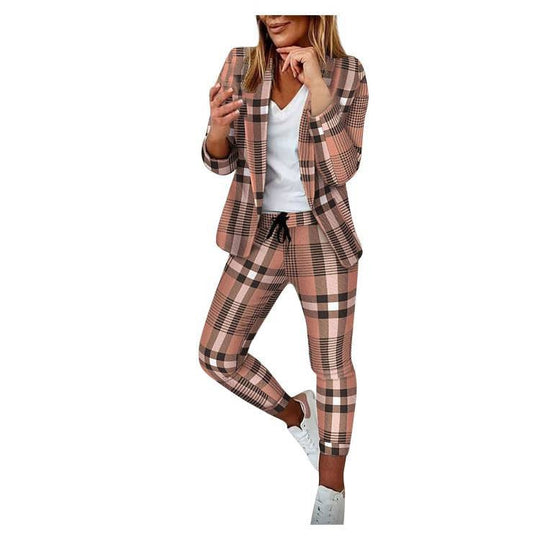 Damen Karierte Slim-Fit Jogginghose mit Tunnelzug und Knöchellangem Schnitt Shop Nory