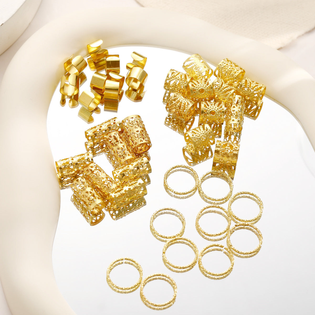 Damen Haaraccessoires Set mit eleganten Zopfverzierungen und Metallringen Shop Nory