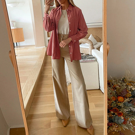 Damen Oversize-Hemd mit Biesen und Ballonärmeln Shop Nory