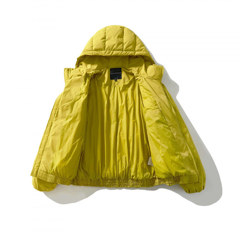 Unisex Weitgeschnittene gesteppte Kapuzenjacke mit Quadratsteppung und elastischem Saum Shop Nory