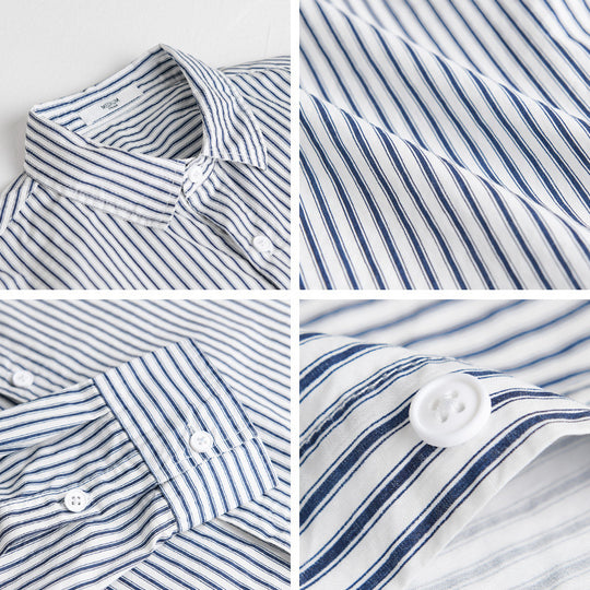 Herren Relaxed-Layering-Hemd mit feinen Längsstreifen, Kentkragen und softem Baumwollmix Shop Nory