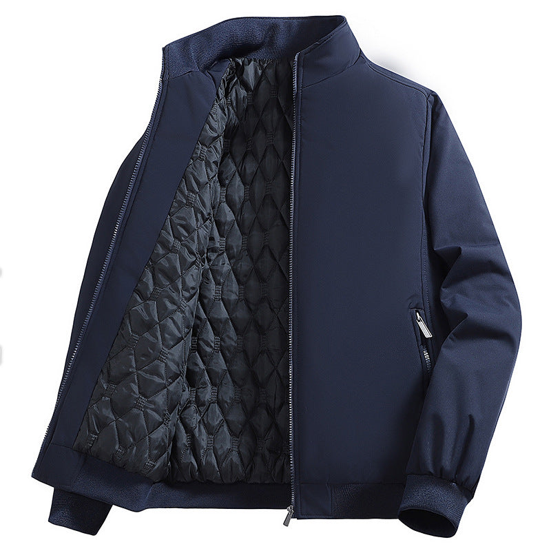 Herren Wattierte Bomberjacke mit Kunstfell-Innenfutter, Stehkragen und Reißverschluss Shop Nory