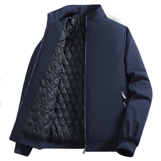 Herren Wattierte Bomberjacke mit Kunstfell-Innenfutter, Stehkragen und Reißverschluss Shop Nory