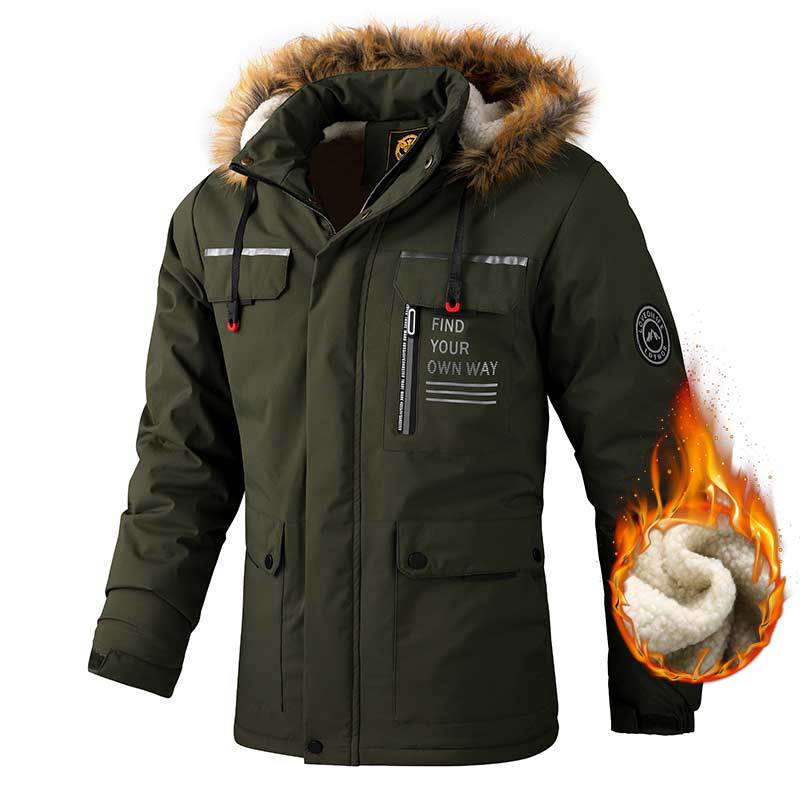 Herren Arktis-inspirierter Funktionsparka mit Teddyfutter und abnehmbarer Kunstfellkapuze Shop Nory