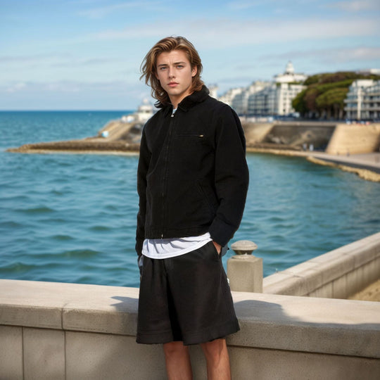 Herren moderne Freizeitjacke mit strukturiertem Design