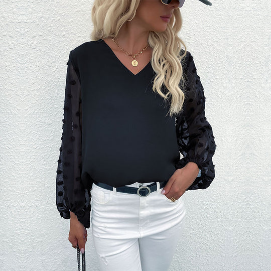 Damen Elegantem Oberteil mit Puffärmeln Shop Nory
