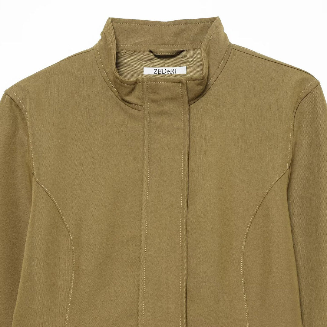 Damen Taillierte Cropped-Jacke mit Stehkragen und Prinzessnähten Shop Nory