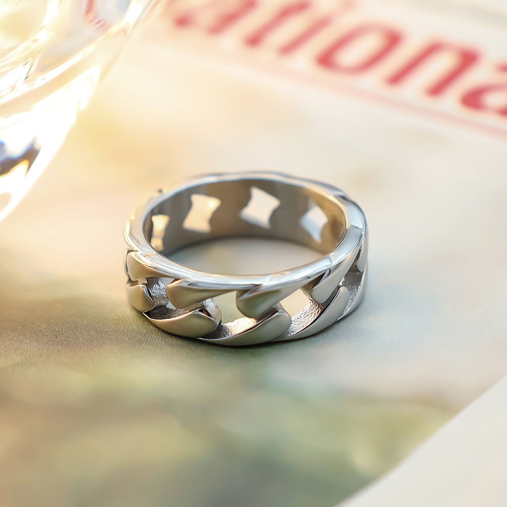 Damen Modischer Edelstahlring mit kunstvoll geflochtenem Design Shop Nory
