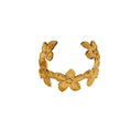 Damen Offener Armreif mit floralem Motiven und kunstvollem Design Shop Nory