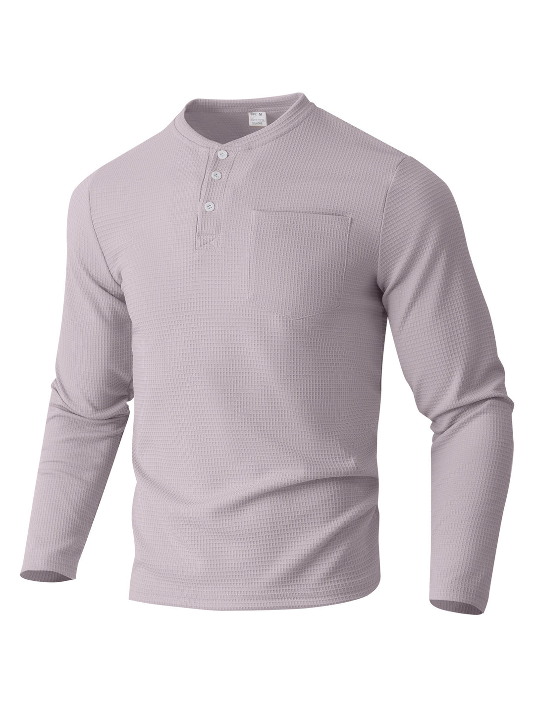 Herren Langarm Henley mit Waffelstruktur und Brusttasche thermisches Langarmshirt Shop Nory