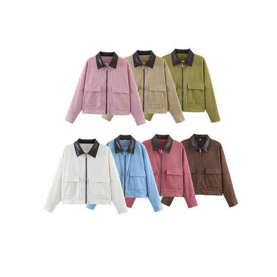 Damen Modische Jacke mit zwei aufgesetzten Taschen