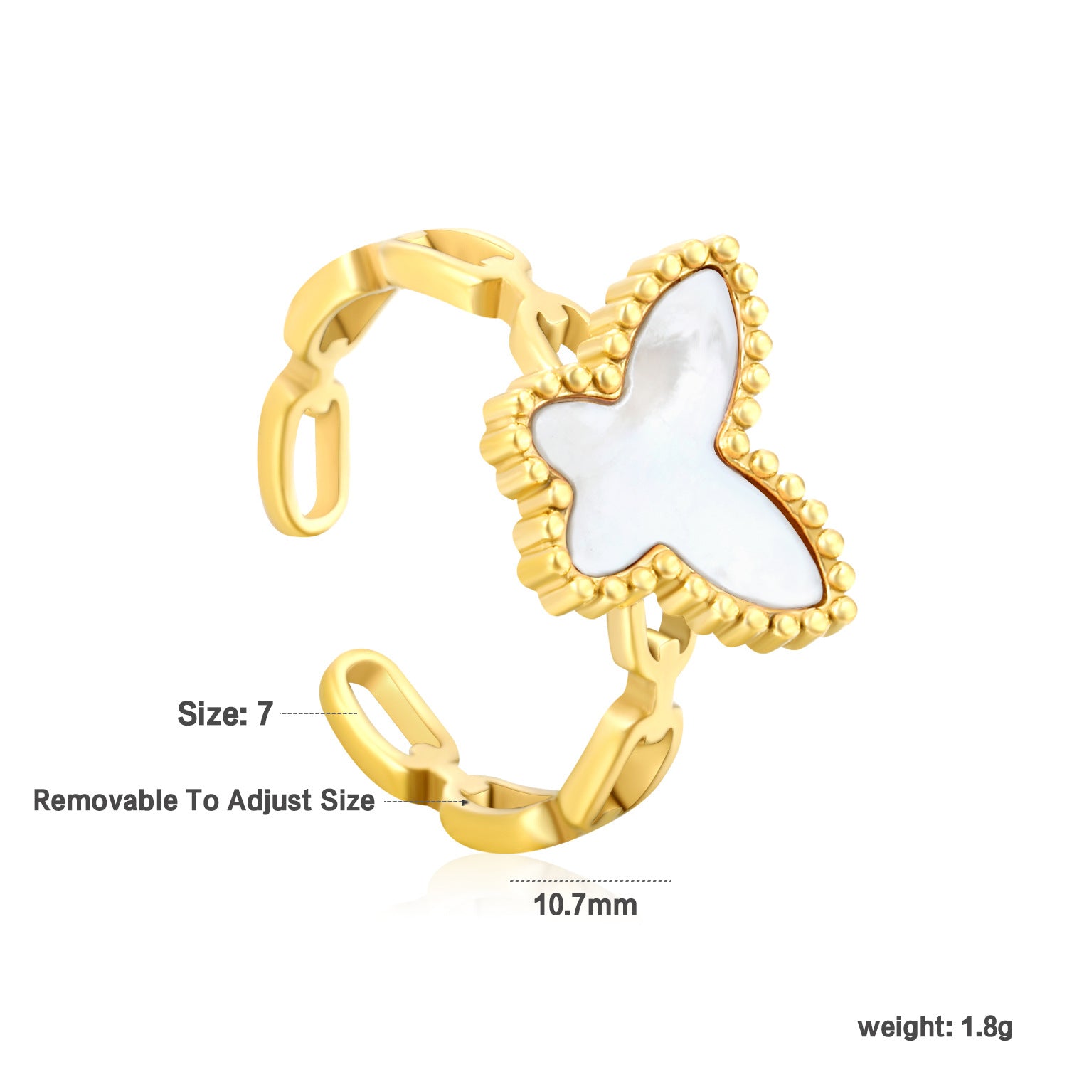 Damen verstellbarer Ring mit charmantem Augenanhänger und funkelnden Zirkonsteinen Shop Nory