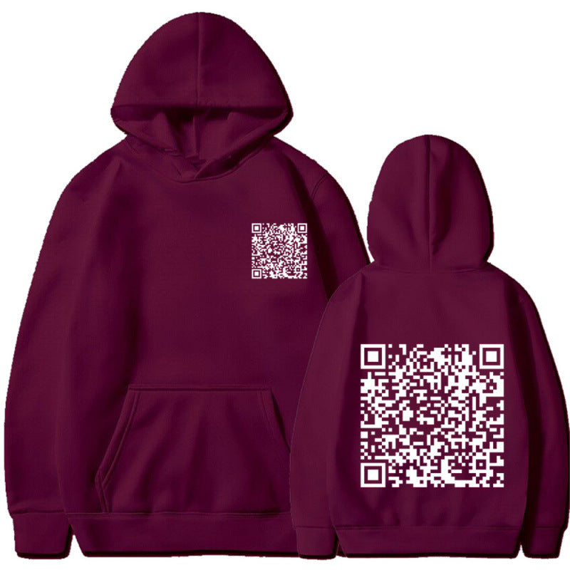 Damen Sportlicher Kapuzenpullover mit QR-Code Shop Nory