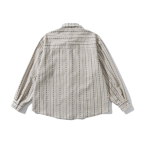 Herren Lockeres Hemd im Overshirt-Stil mit grafischem Streifenmuster und Brusttaschen Shop Nory