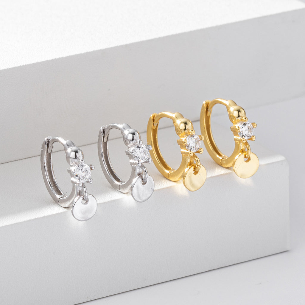 Damen Creolenohrringe mit funkelndem Zirkon und elegantem Anhängermotiv Shop Nory
